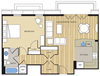 1 Bed1 Bath 705sf b Floor Plan 1 Bed1 Bath 705sf b Floor Plan at Clayborne Apartments, Alexandria, 22314